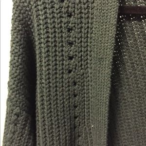 Free People Long dark green cardigan